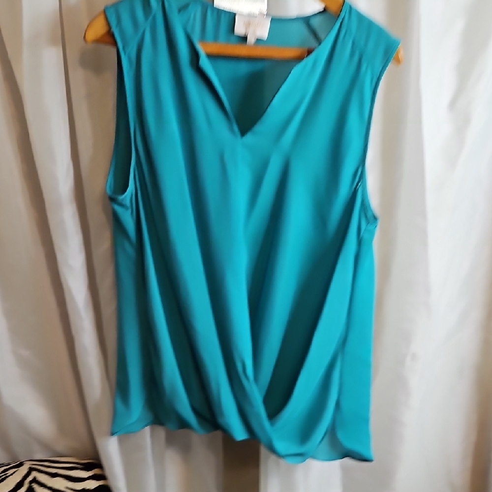 Laundry By Shelli Segal Turquoise Sleeveless Blouse